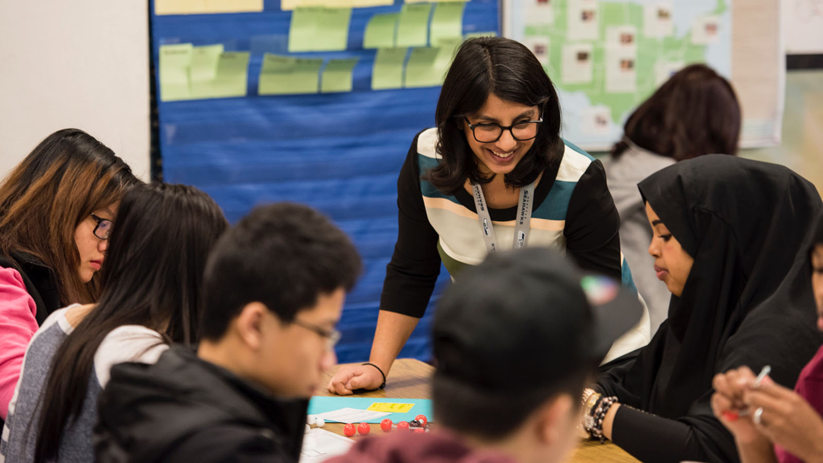 Professor working with undergraduate students