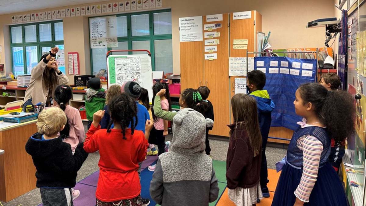 Seattle public elementary classroom full of students