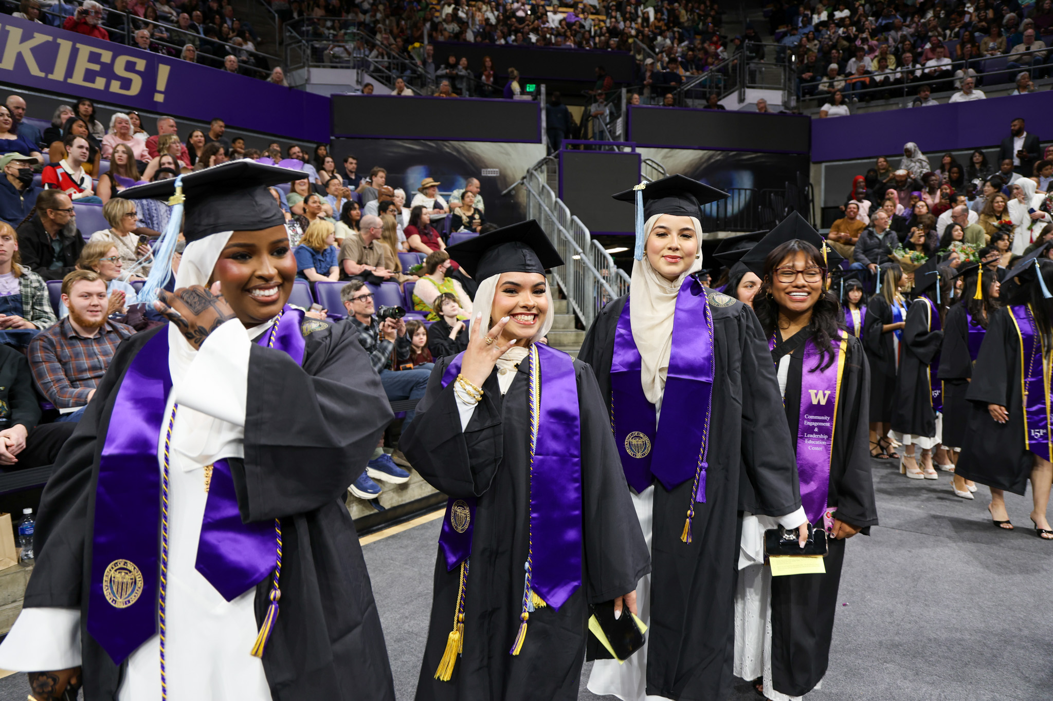 students processing into graduation